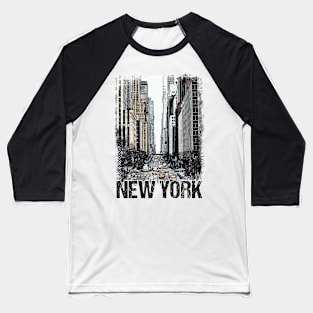 New York City Streets Vintage Travel Poster Series grunge edition 01 Baseball T-Shirt